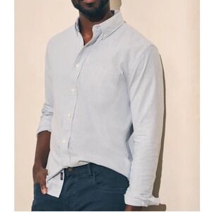 Faherty Blue Classic Oxford Button Up Business Work Shirt Size XXL